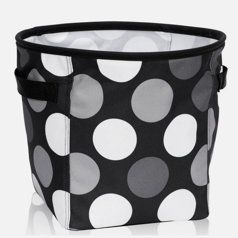 NWT Thirty-One 31 Mini Storage Bin Got Dots Black Gray